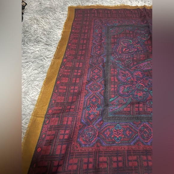 Challis by Berkshire 100% Acrylic Paisley Raw Hem Scarf - Picture 2 of 5